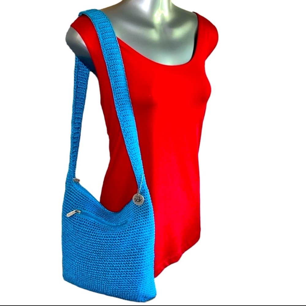 The Sak Original Everyday Tote Single Strap Shoulder Bag Turquoise Blue - Picture 8 of 9